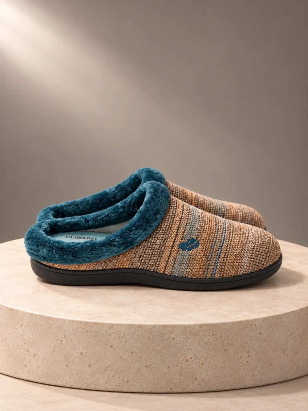 Zapatillas de Casa Mujer Destalonadas Rayas Tierra