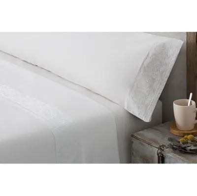 Sábana Bordada Creta, Cassa Luyton 150 cm