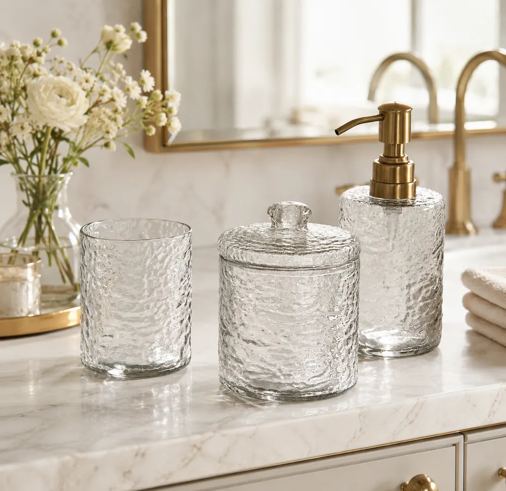 Set de Baño Cristal Soplado A Mano