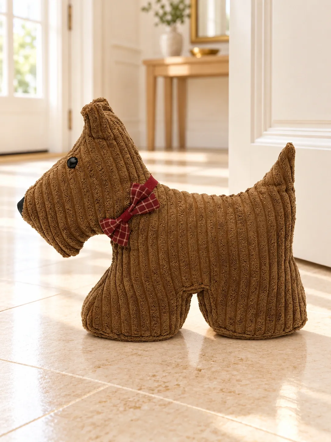 Sujetapuertas Perrito marrón con pajarita