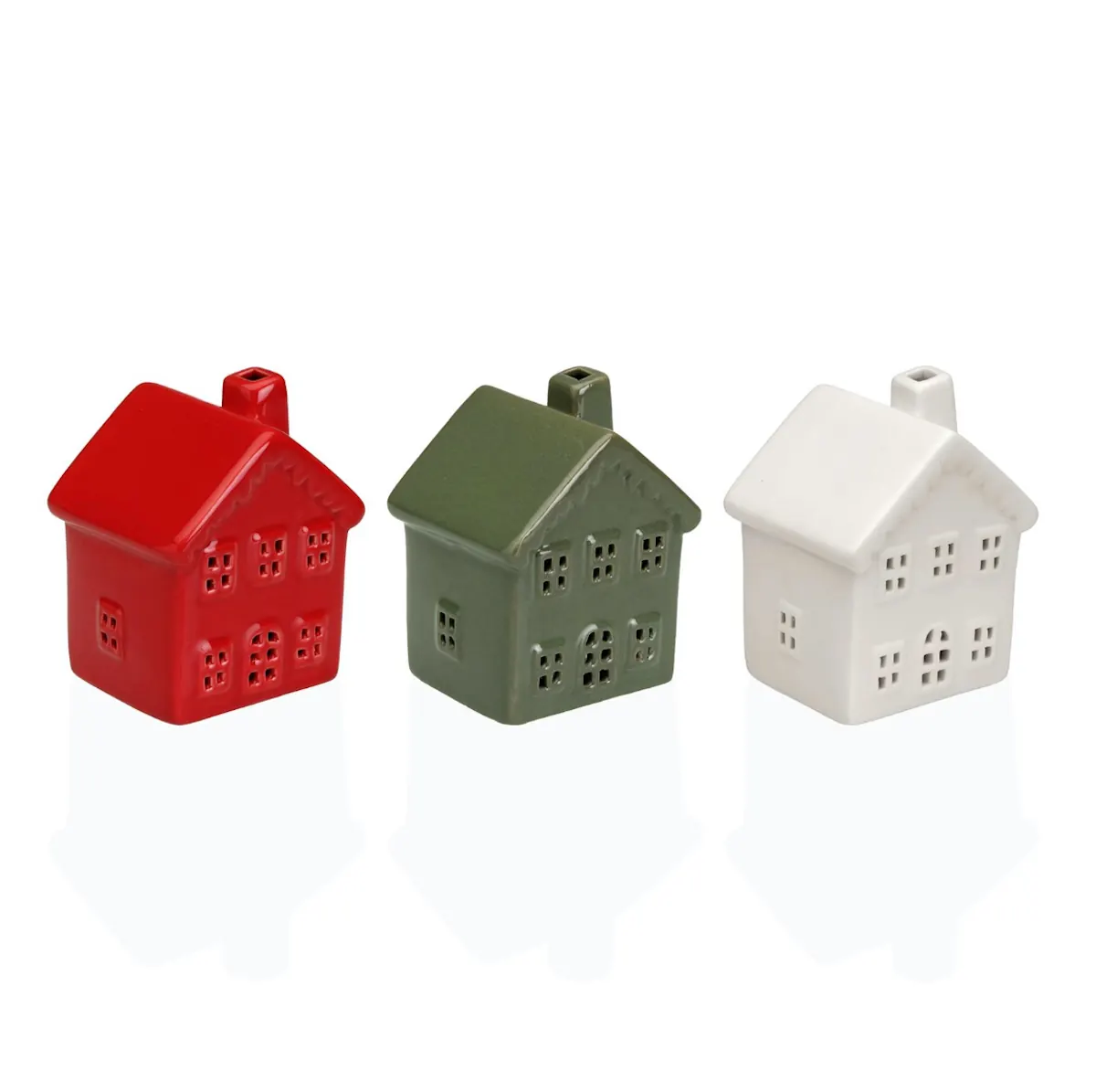 FIGURA DE CERAMICA CON LUZ LED CASA