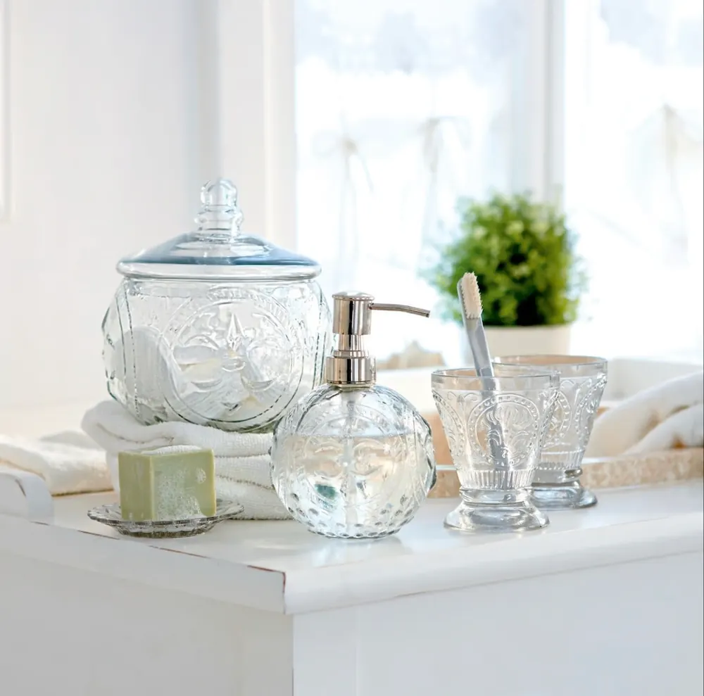 Set de Baño Vidrio Soplado a Mano