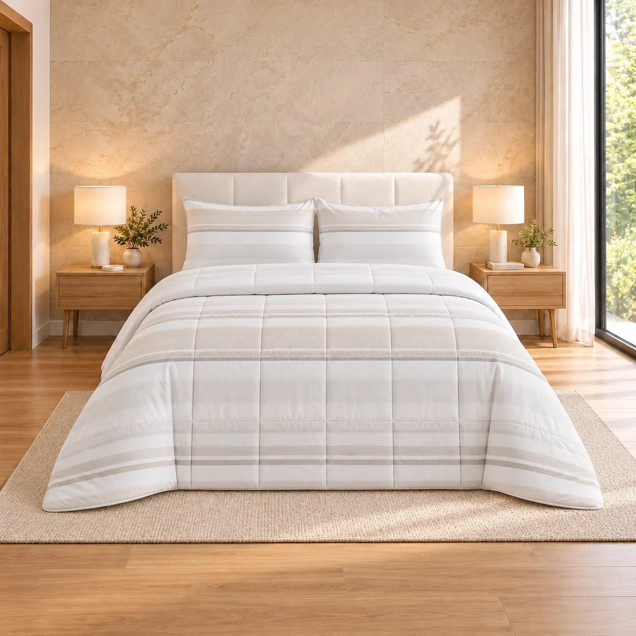 Edredón Baset Acolchado Beige