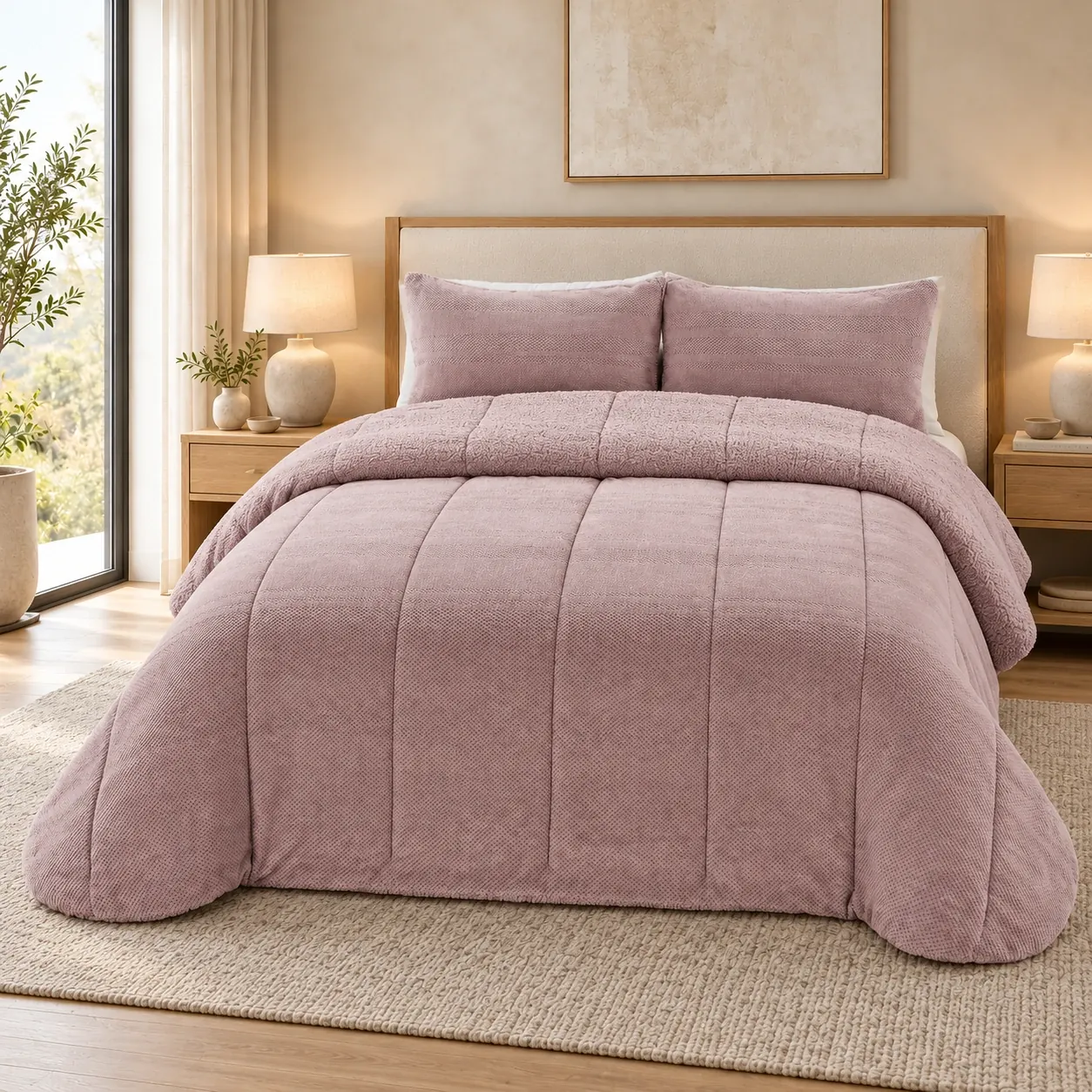 Comforter Sherpa Nude Riso